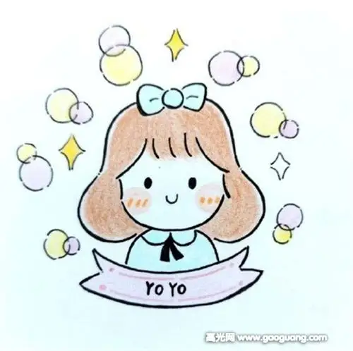 线条简单适合临摹的女孩简笔画作品集,适合当头像的可爱简笔画图片