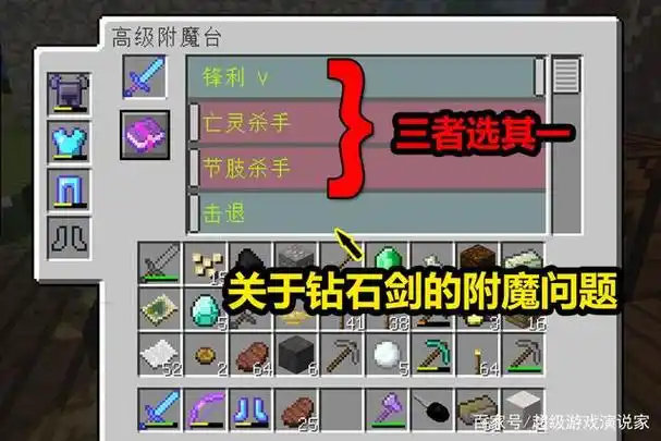 我的世界:附魔的钻石剑不一般,除了属性面板够硬,还有附加属性