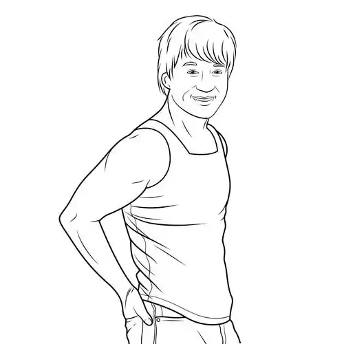 成龙简笔画线稿图片