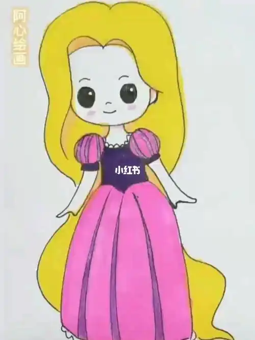 简笔画长发公主