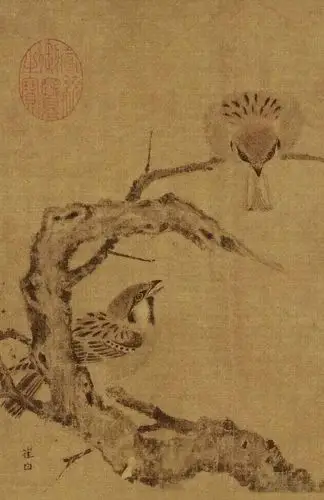 北宋 崔白《寒雀图》局部