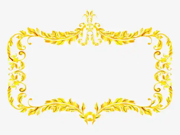 金色边框免抠素材免费下载_觅元素51yuansu.com