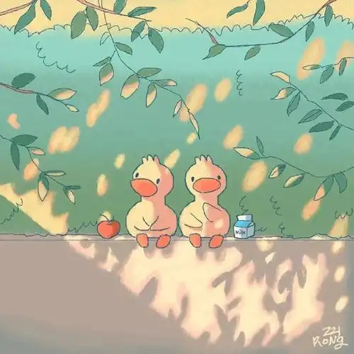 朋友圈背景图 可爱有趣小插画 鸭鸭
