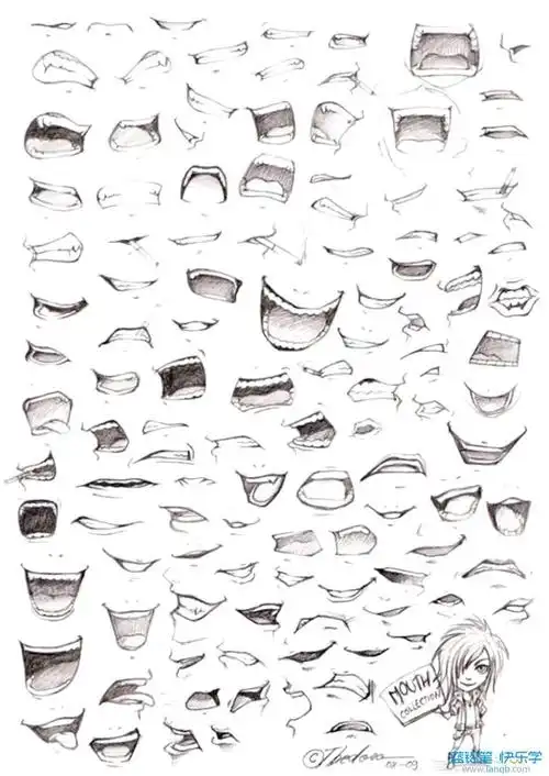 嘴巴 嘴部 画法 绘画素材
