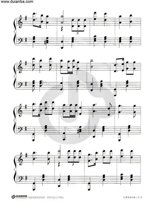 钢琴谱义勇军进行曲