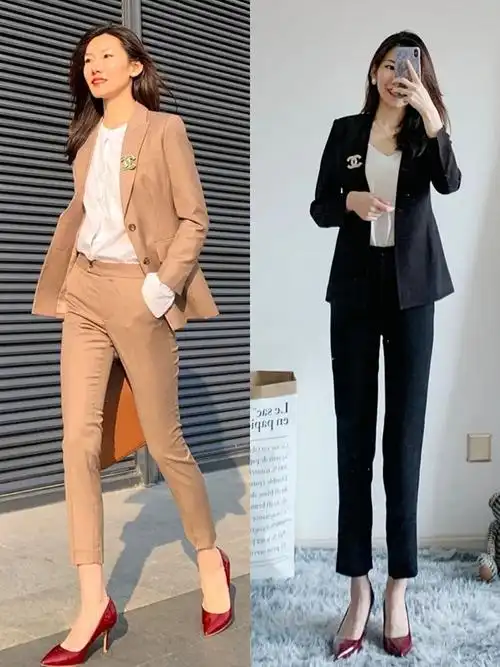 职场女人必备的西装,选对色系,搭对了才够优雅,她的搭配真绝