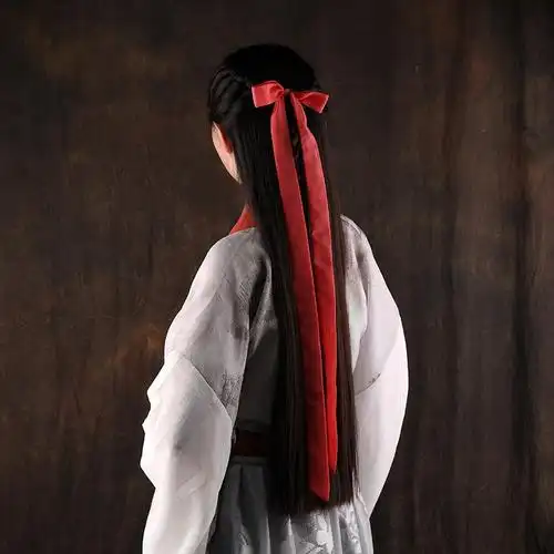 汉服发带古风丝带流苏飘带超仙束发头绳复古装蝴蝶结发饰腰带纯色