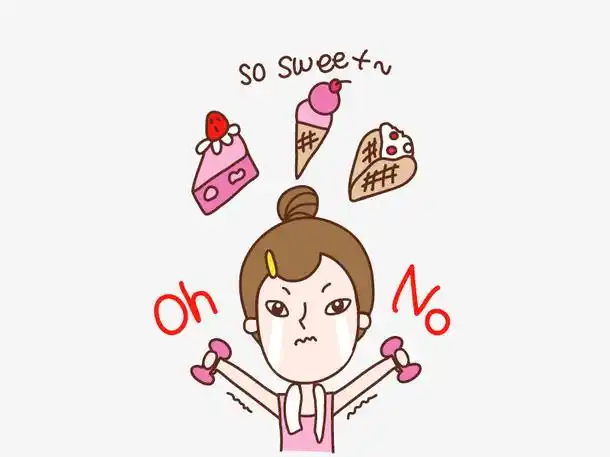 女孩减肥卡通矢量素材