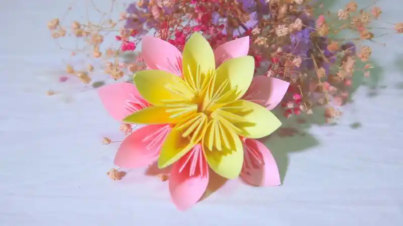 彩色花你学会了吗折纸花朵纸球花详细制作教程 春日好心请的手工制作