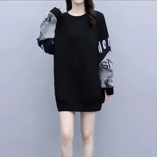 2021春秋季新款大码女装加胖加大中长款时尚