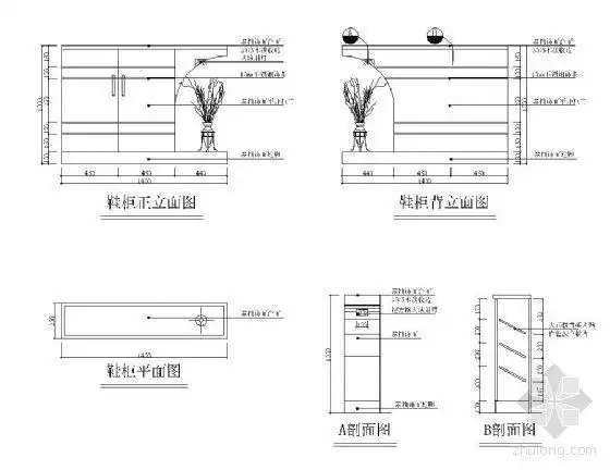 分享家居鞋柜详图资料下载