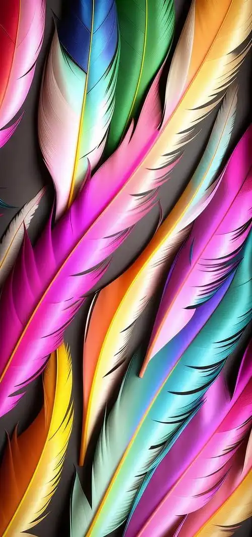 ai绘画壁纸:多彩羽毛,高清艺术彩色,4k超清画质
