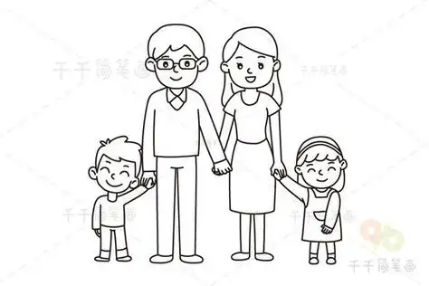 全家福简笔画全家福简笔画四口之家