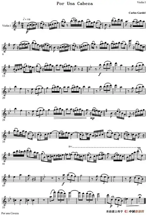 por una cabeza 一步之遥(第一小提琴分谱)