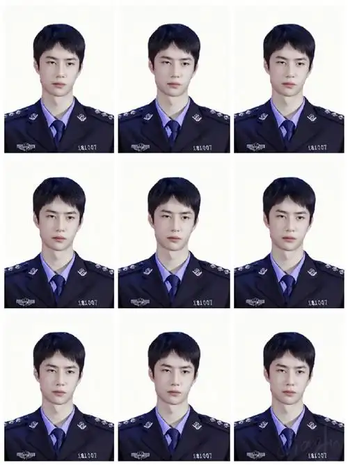 王一博穿警服#王一博饭制证件照合集真在线狙心!太正了!@uniq-王一博