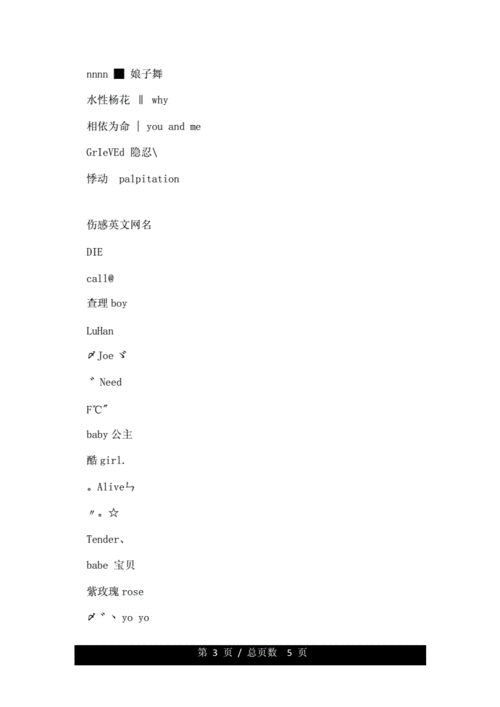 伤感英文网名_qq英文网名.doc 5页