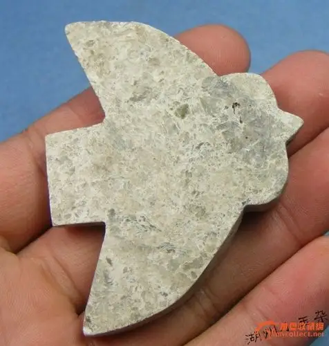 三包! 高古-良渚文化青玉带灰皮皮壳大玉鸟