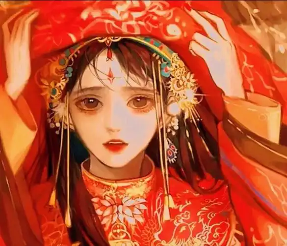 超美古风头像红嫁衣红色系头像