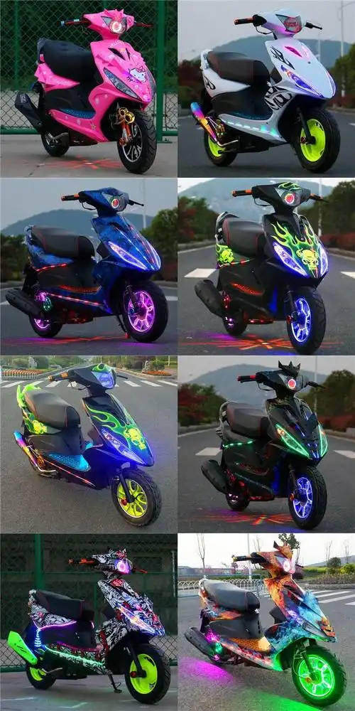 新白幽灵改装鬼火摩托车战速踏板摩托车125燃油助力车整车rsz机车大白