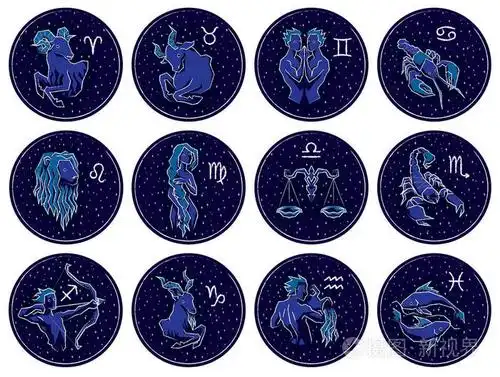 在夜晚的星空背景上的所有星座的集合