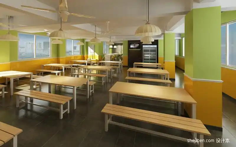 员工就餐区餐桌效果图60m05以下家装装修案例效果图