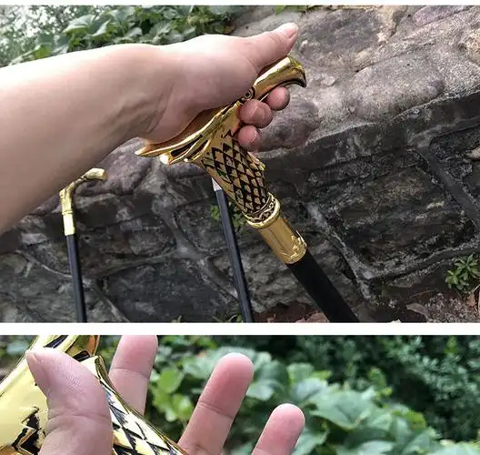 多功能户外登山杖防身金属不锈钢鹰头手杖剑cos防身防滑拐杖剑登山杖
