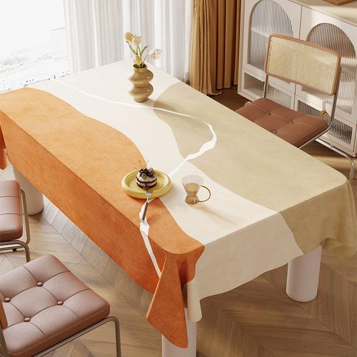 莫兰迪桌布布艺棉麻垂布茶几桌布餐桌布防水防烫防油桌垫高级感