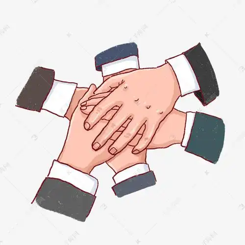 手绘励志团队协作png免抠素材