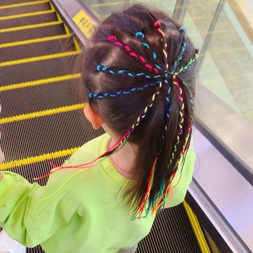 赢夫人网红七彩渐变发绳潮辫脏辫编发绳民族风嘻哈儿童彩带彩绳渐变绳