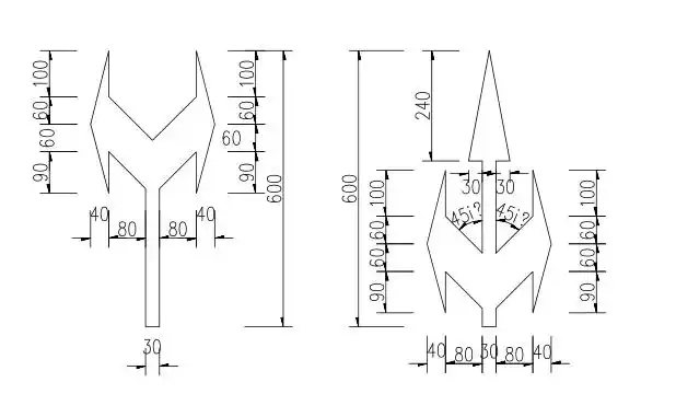 如图,请问左右箭头跟三箭头的道路标记该套什么子目?需要修改系数吗?