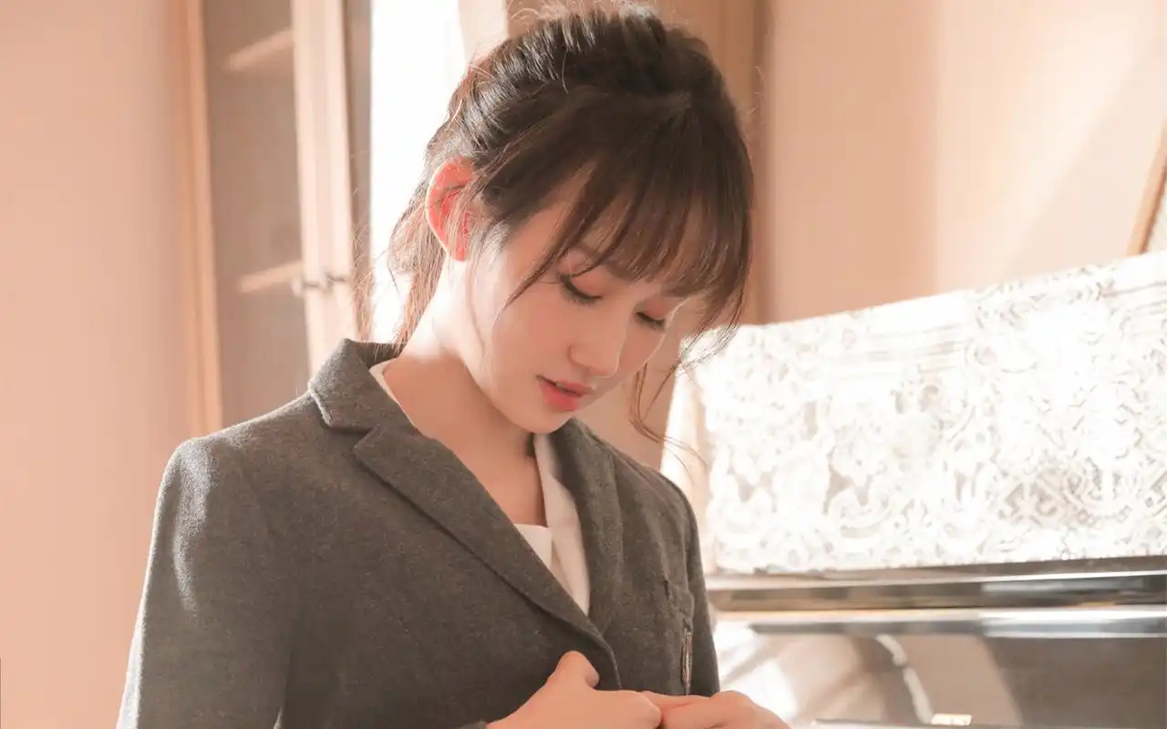 甜美jk制服美女图片桌面壁纸