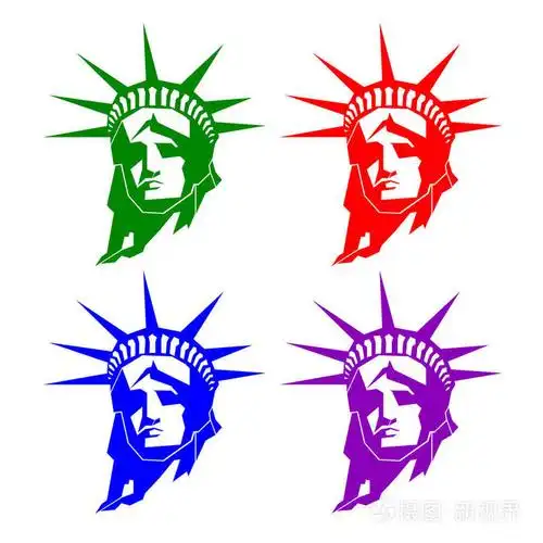 自由女神像.纽约的地标.美国的象征.矢量剪影