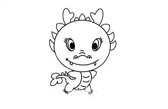 简笔画可爱卡通龙的画法卡通龙简笔画步骤图解教程