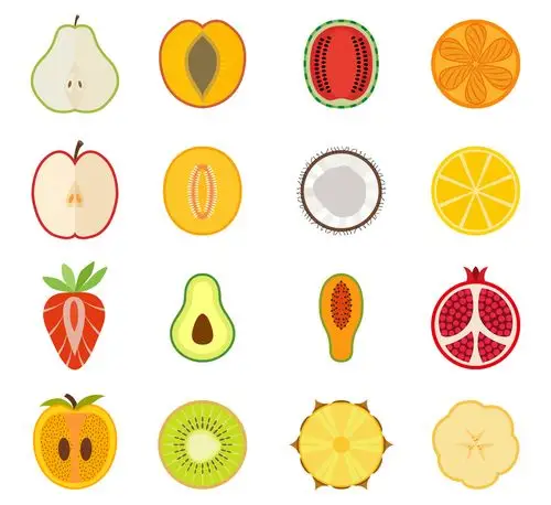 矢量,水果,象征,梨,桃,杏,西瓜,橙色,苹果,瓜,椰子,柠檬,草莓,鳄梨