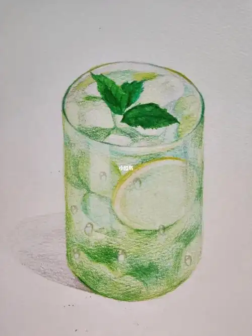 手绘彩铅夏日饮品素材