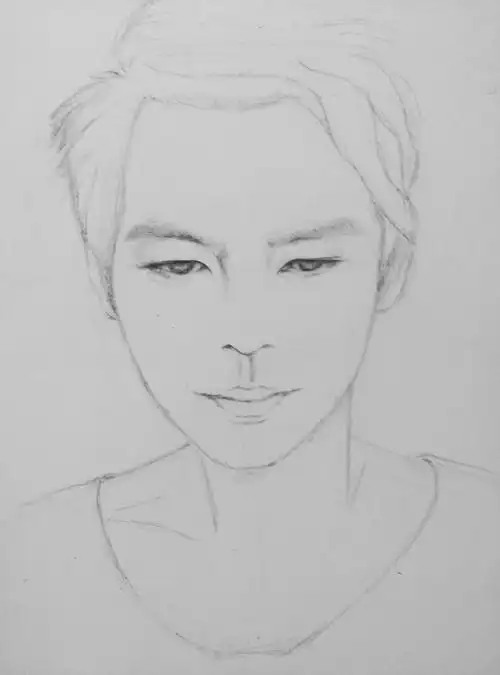 第五幅,也是最近画的一幅,鼻子和嘴巴简化了,主要想体现温柔的眼神.