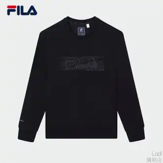 斐乐fila男子套头卫衣2023秋季简约圆领商务休闲针织套头衫正黑色bk1