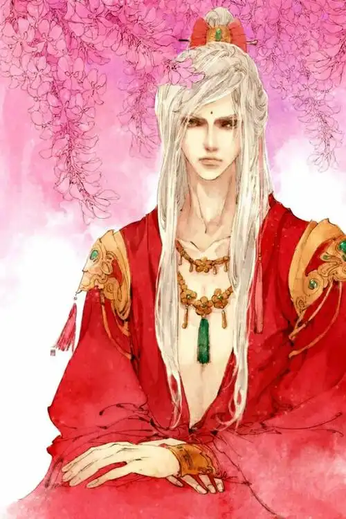 银发红衣美男