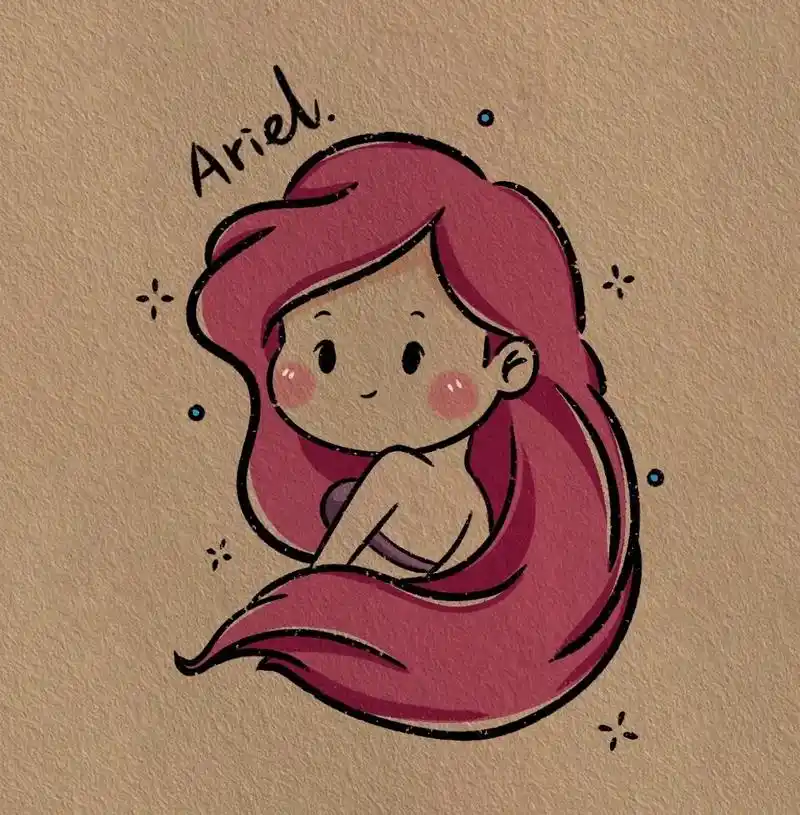 人鱼公主爱丽儿简笔画教程