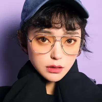 migo金属镜框女近视适合大脸的眼镜框男士嘻哈潮流时尚平光眼镜架_牛b