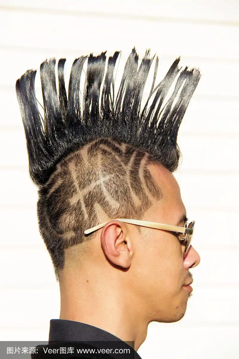 莫西干头,头发,发型,理毛行为,垂直画幅