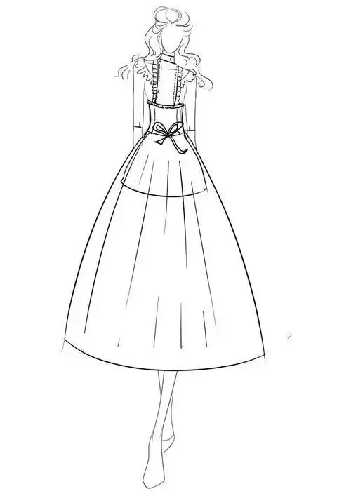 公主假日 原创-婚纱礼服设计-服装设计婚纱礼服铅笔简笔画