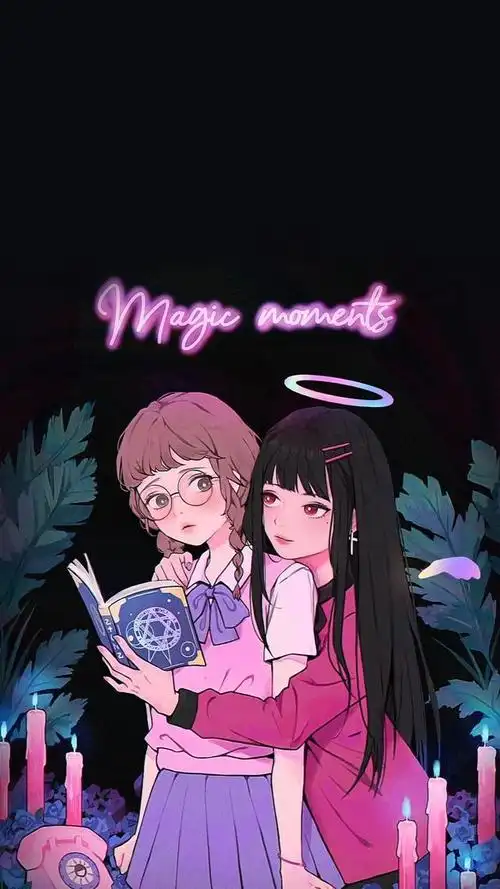 一组卡通人物插画壁纸,少女心爆棚