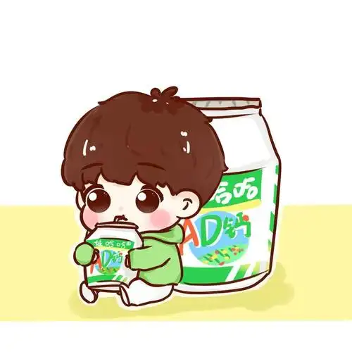 爱小豆分享一组王源q版可爱饭绘~ 无论是坐在地上全神贯注地喝着牛奶