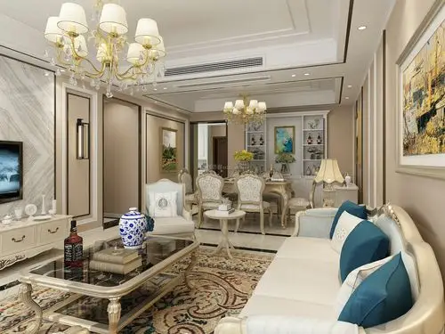 恒大华府125平米三居简欧风格装修效果图