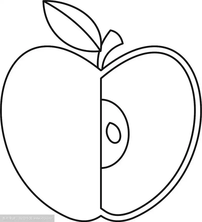 切片苹果图标轮廓风格