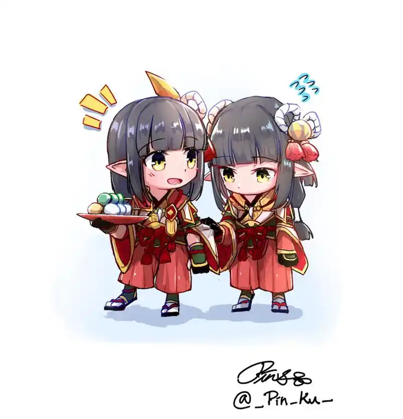龙人族的双子姐妹——火芽&水芸(怪物猎人:崛起)#二次元#  画师:pin.