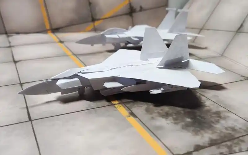 [纸飞机系列] 美国f-22战机 纸飞机手工成品展示