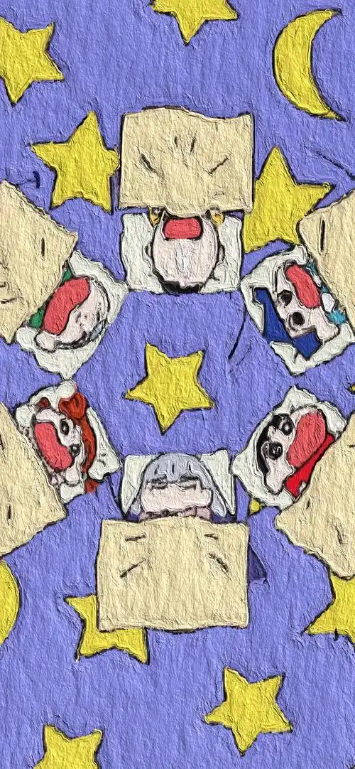 蜡笔小新油画壁纸 cr.yunduo·少女心