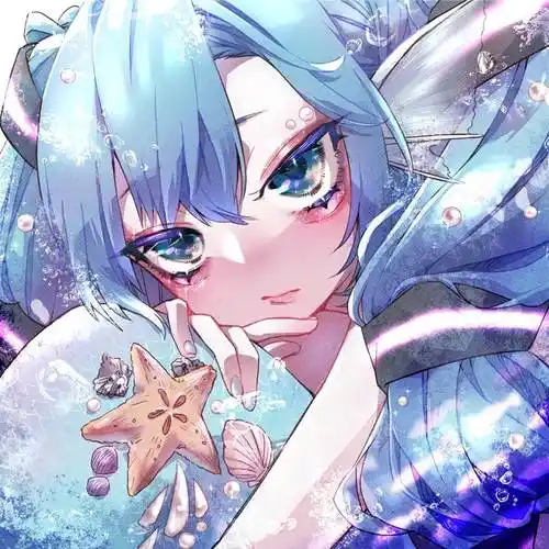 人鱼ミク|咲穂的初音未来插画图片